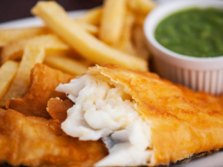A traditional fish and chips