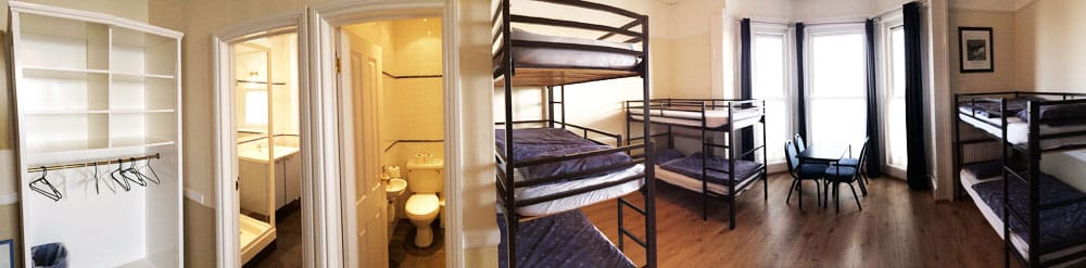 Panoramic view of the en suite students' room